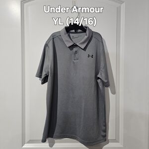SOLD - YL (14/16) |Under Armour | Gray Polo Shirt